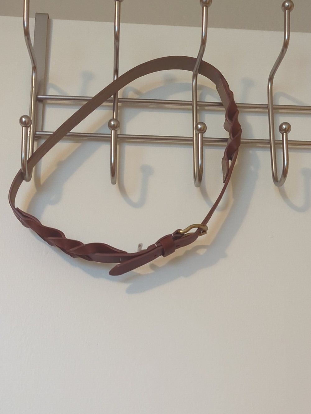 Target Brown Braided Leather Belt with Brass-Tone Buckle